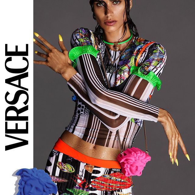 Model Posing in Versace Spring Summer 2021 Campaign