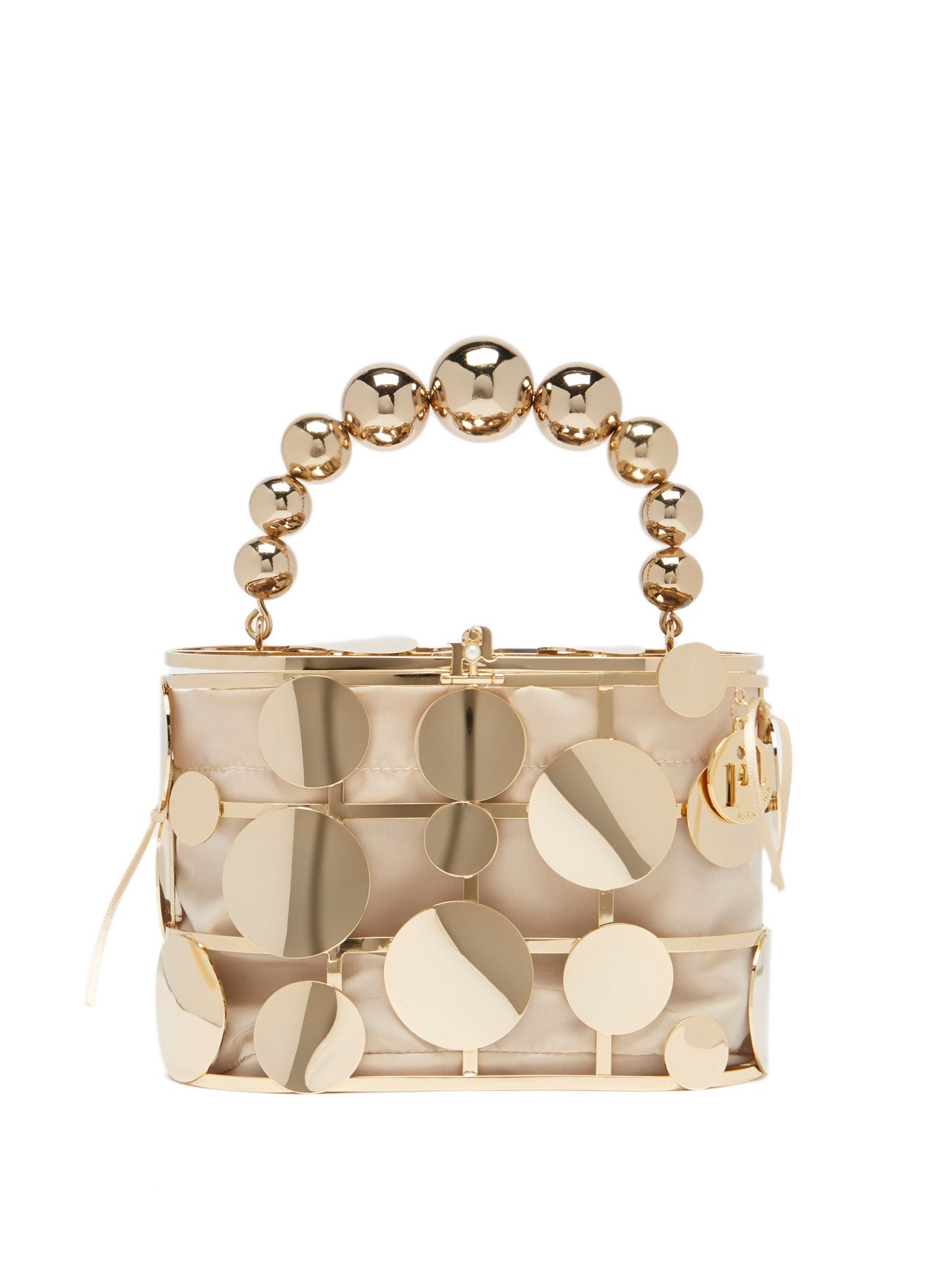 ROSANTICA Holli disc-embellished cage handbag £785