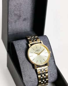 Limit bracelet watch in mixed metal with gold dial £37.00