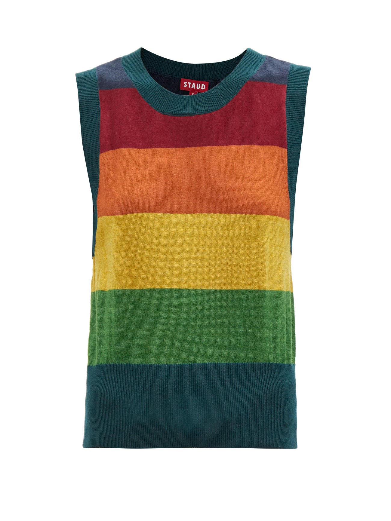 STAUD Gretel colour-block wool-blend vest £200