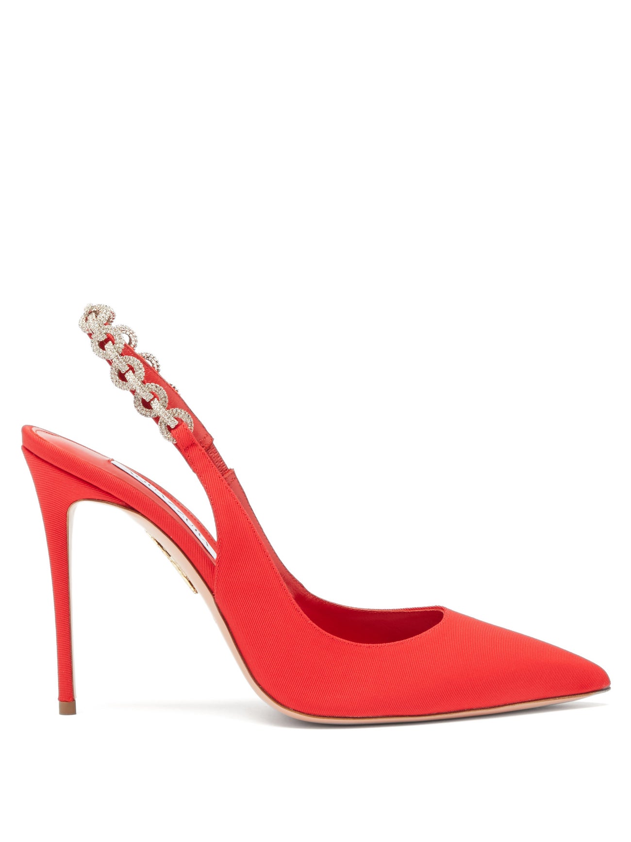 AQUAZZURA Love Link 105 grosgrain slingback pumps £810