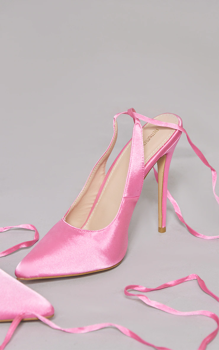 PINK ANKLE TIE COURT SHOES £38.00 £32.00 (16% OFF)