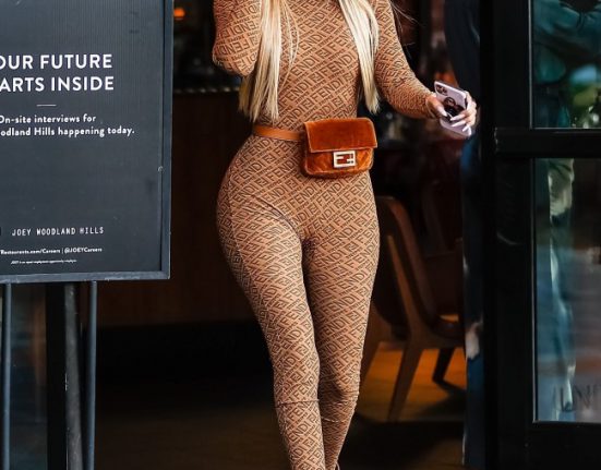 Khloe Kardashian was spotted wearing fendiskims onesie