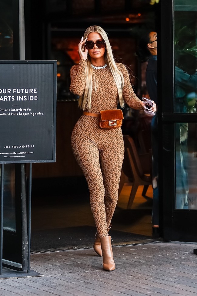 Khloe Kardashian was spotted wearing fendiskims onesie