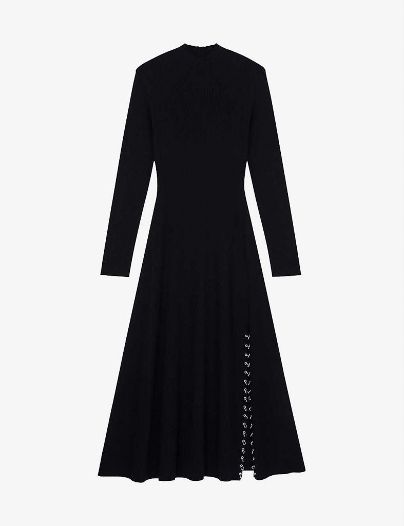 MAJE Rully piercing-detail ribbed-knit dress £209.30 £299.00