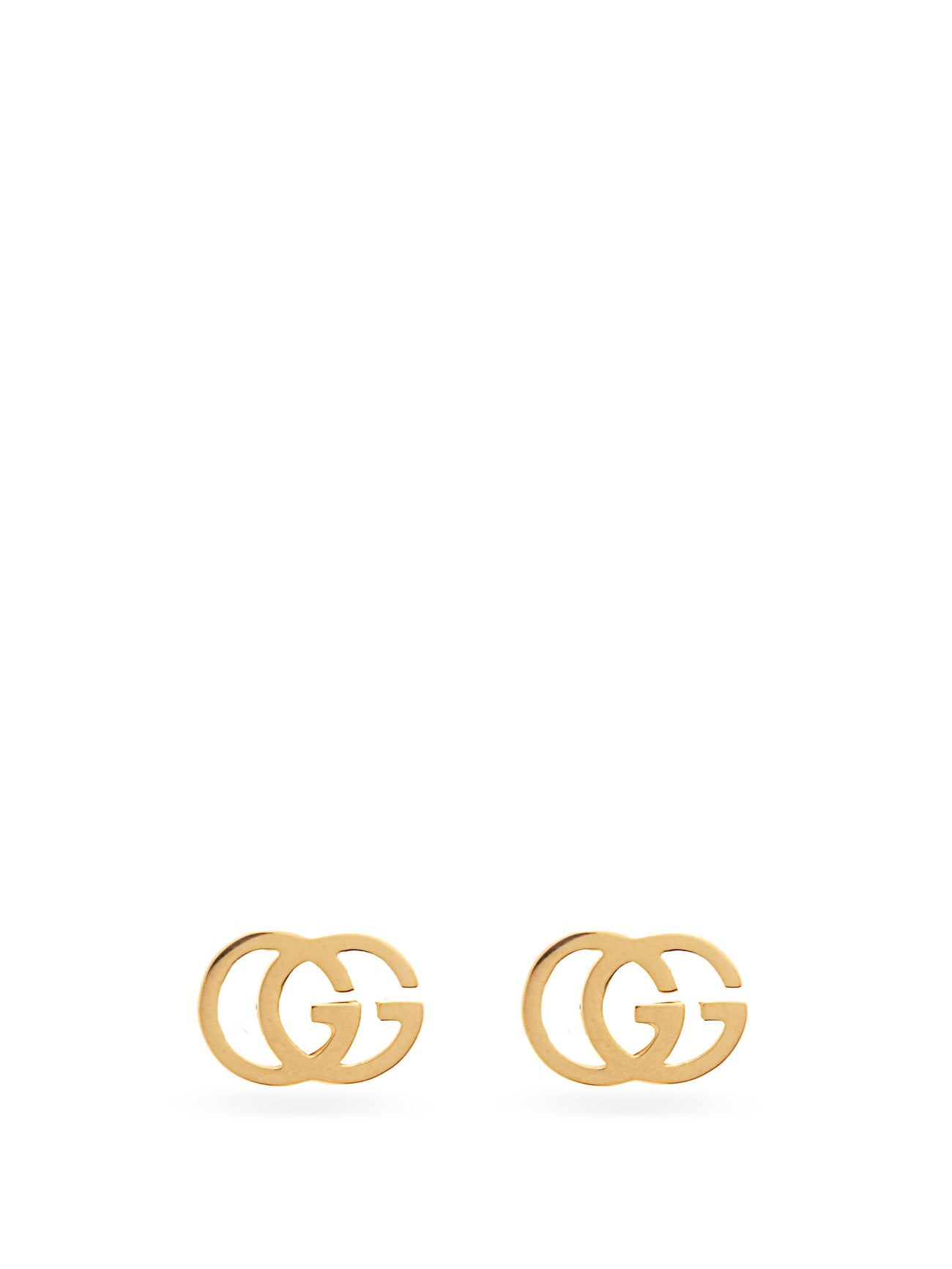 GUCCI GG-logo 18kt gold stud earrings £485