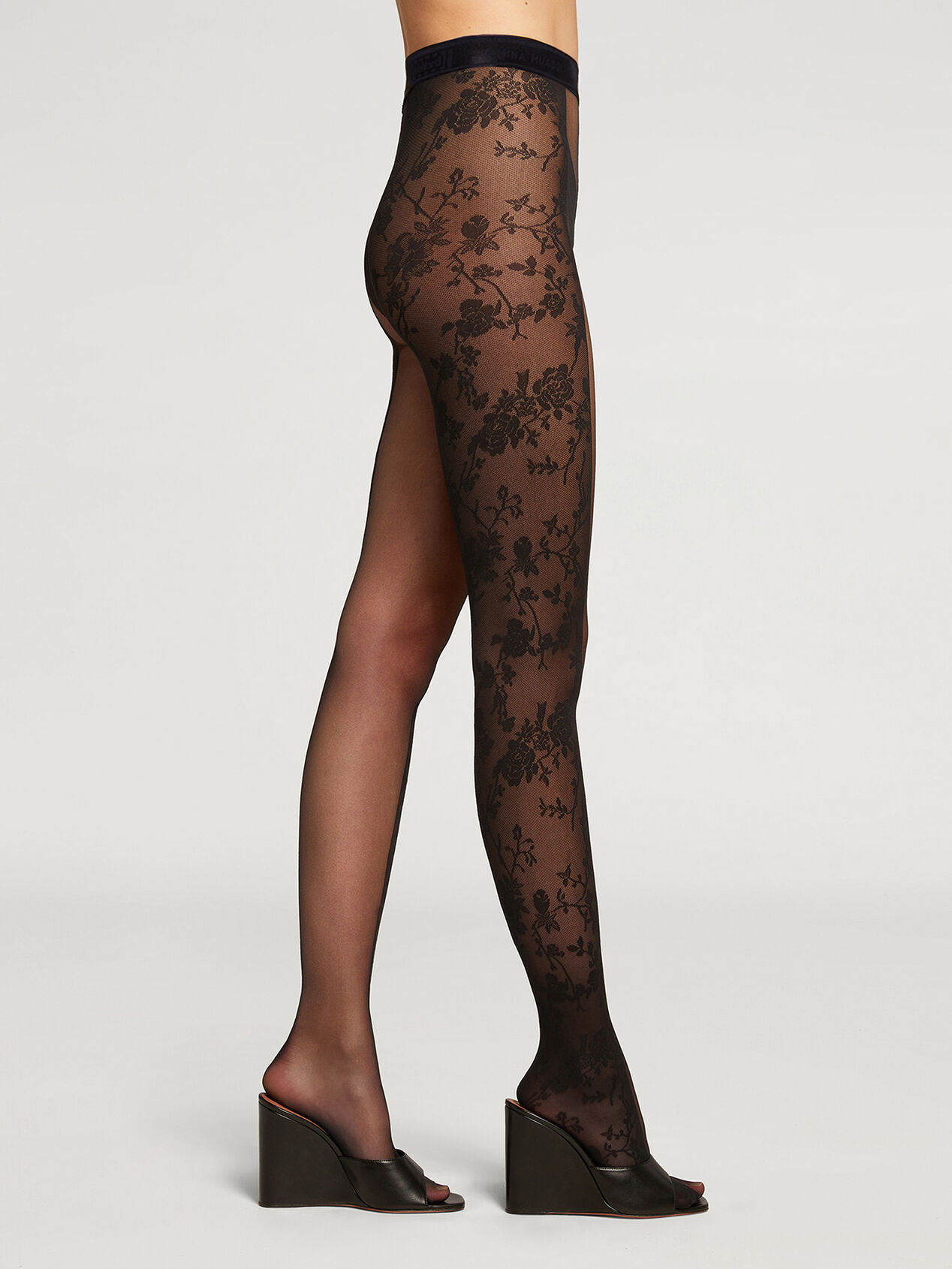 Amina Muaddi SPLIT LACE TIGHTS £102.00