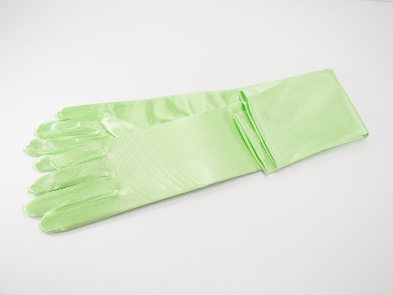 Lime Green Bridal gloves / classic Adult size Opera Length Stretch Satin Gloves / Evening gloves / Satin gloves £13.86+