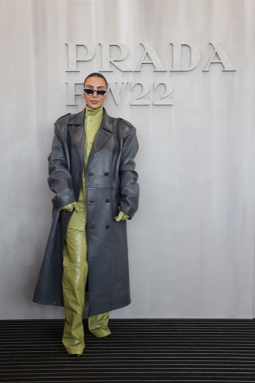 Kim Kardashian at the Prada show during Milan Fashion Week 2022 Getty Images for Prada