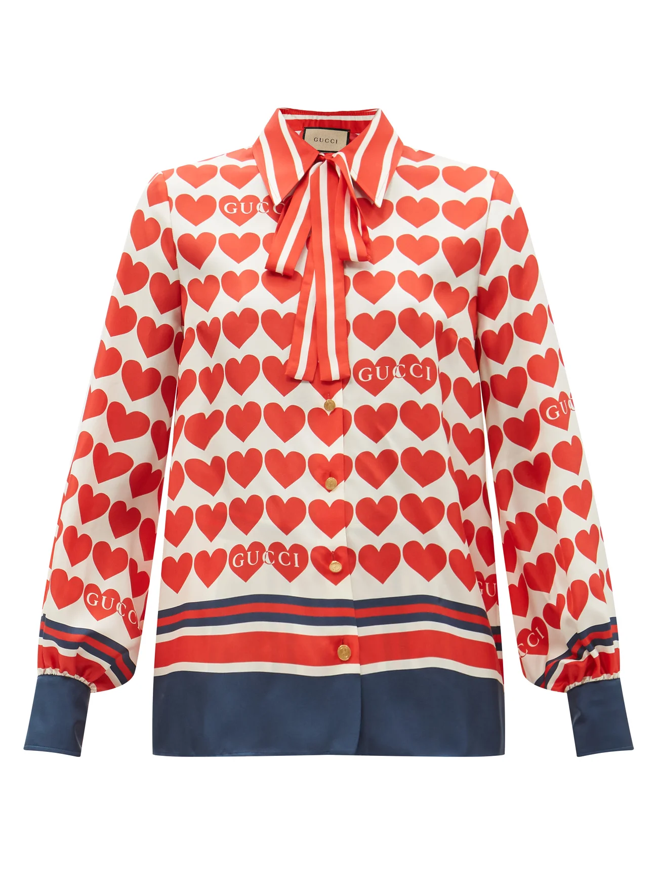 GUCCI Heart-print silk-twill blouse £1,350
