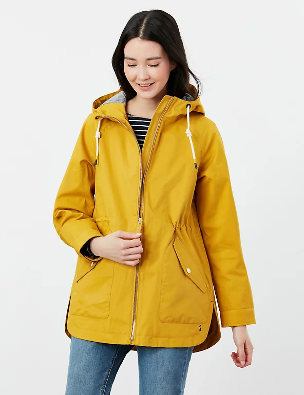 JOULES WOMEN Cotton Rich Waterproof Hooded Raincoat