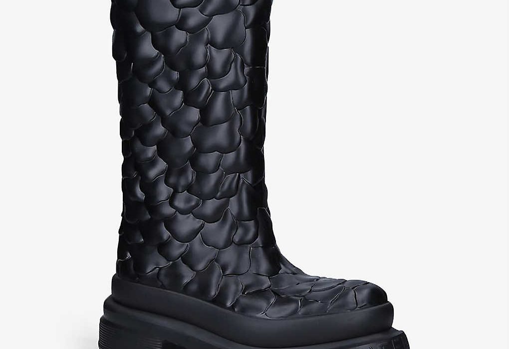 VALENTINO GARAVANI Atelier petal-embellished rubber rain boots £720.00