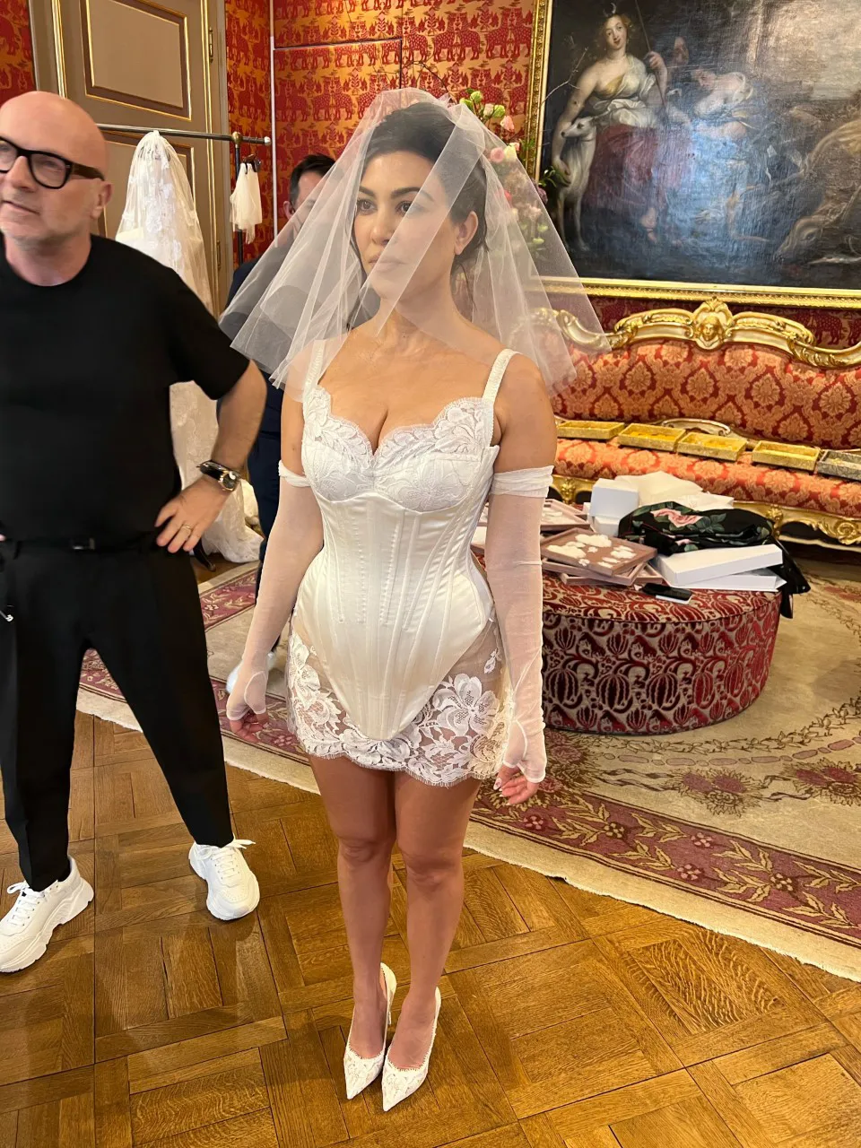 Kourtney Kardashian Wears Dolce & Gabbana Dress To Wed In Italy