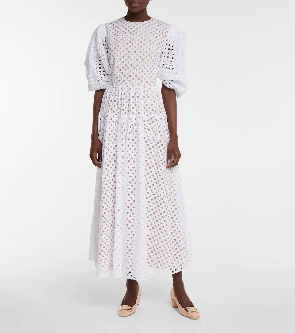 OSCAR DE LA RENTA Broderie anglaise cotton maxi dress was £ 2,600 now £ 780
