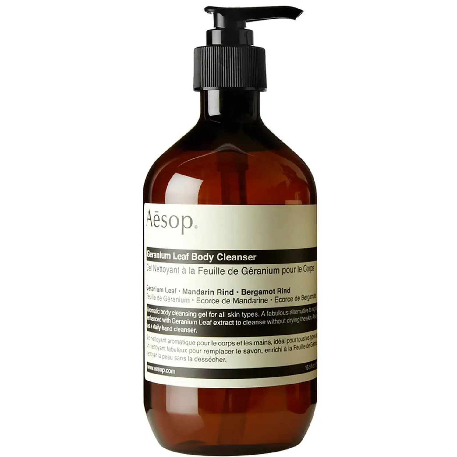 AESOP GERANIUM LEAF BODY CLEANSER GEL 500ML £33.00