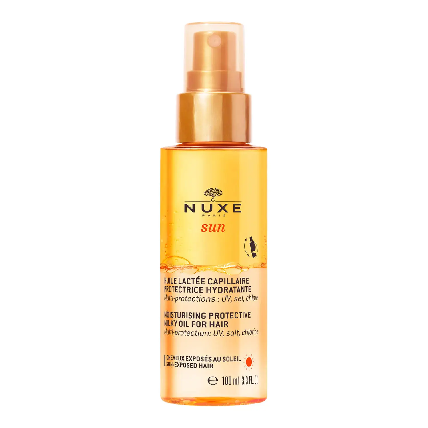NUXE Sun Moisturising Protective Milky Oil for Hair 100ml A milky hair mist to protect against UV rays, salt and chlorine.  £16.00