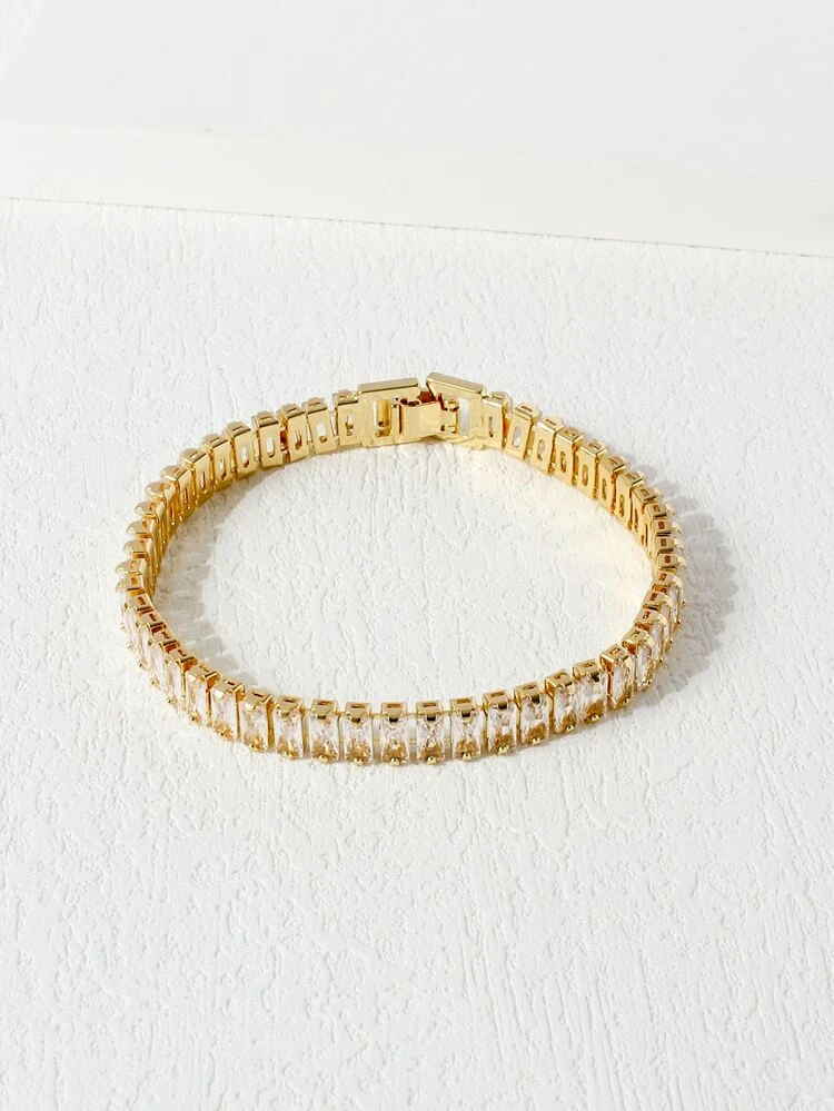 Shein 16K Gold Plated Zircon Decor Bracelet