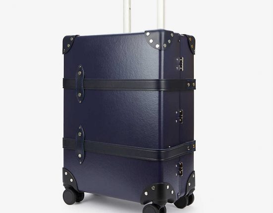 GLOBE-TROTTER Centenary carry-on 4-wheel vulcanised-fibreboard suitcase £1385.00
