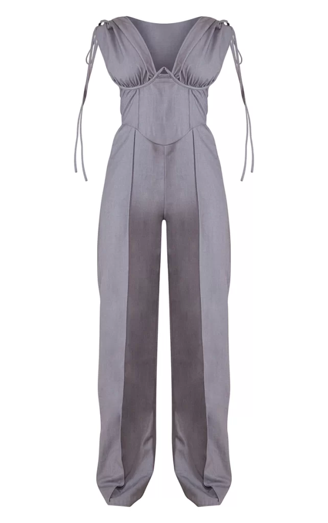 CHARCOAL RUCHED CORSET JUMPSUIT £40.00 £8.75 (78% OFF)