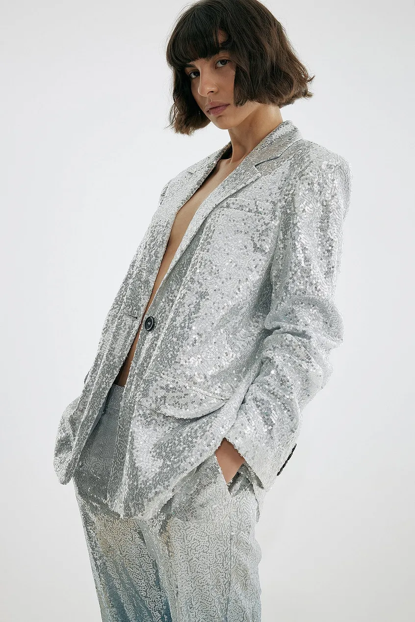 NA'AD Oversized Sequin Blazer