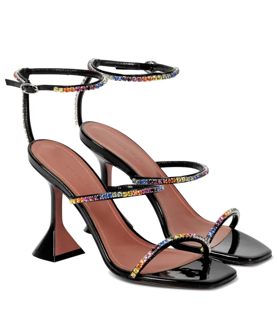AMINA MUADDI Gilda embellished patent leather sandals £ 766