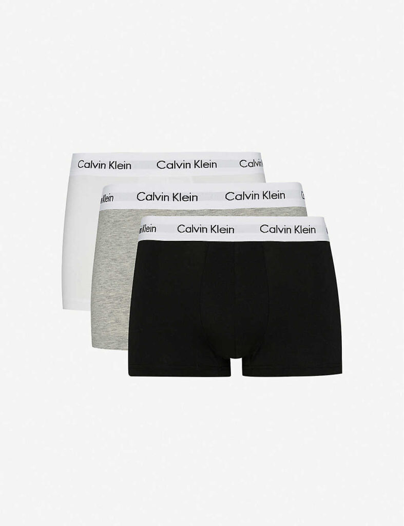 CALVIN KLEIN Cotton Stretch low-rise trunks pack of three  £40.00