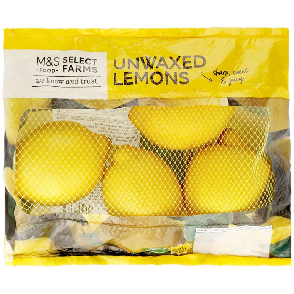 M&S Unwaxed Lemons 4 per pack
