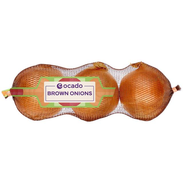 Ocado Brown Onions 3 per pack