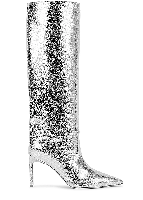 BETTINA VERMILLON Josephine 85 metallic silver leather knee-high boots £525.00