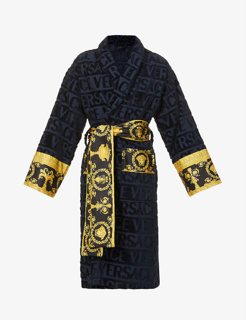 VERSACE Logo and baroque-print cotton-terry dressing gown  £385.00