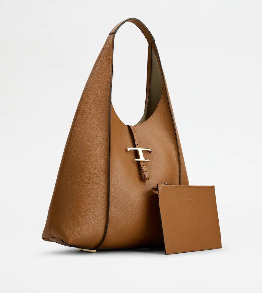 TOD'S TIMELESS HOBO BAG IN LEATHER LARGE - BROWN £1,560