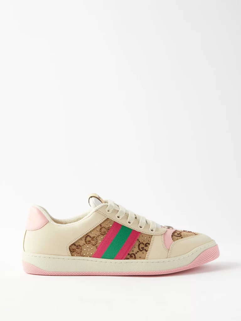 GUCCI Screener GG-logo leather trainers £755