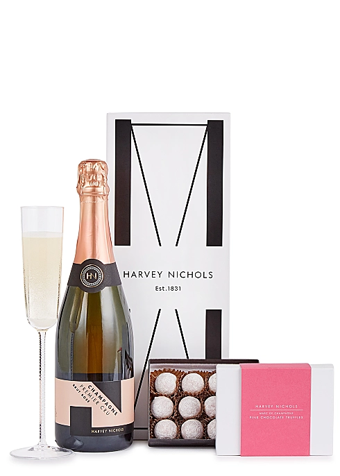 HARVEY NICHOLS Rosé Champagne & Pink Chocolate Truffles 125g Gift Box £62.00