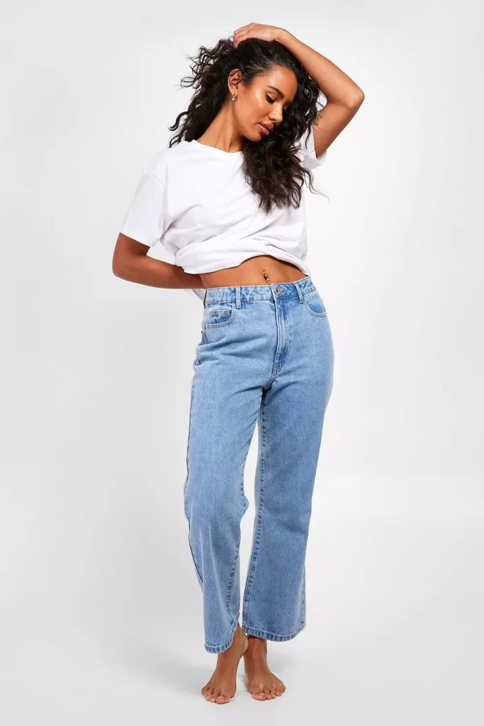 BASICS HIGH WAISTED KICK FLARED JEANS Is £8.25, was £15.00 45% OFF