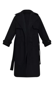 BLACK MAXI PANEL DETAIL BELTED COAT£70.00 £62.00 (11% OFF)