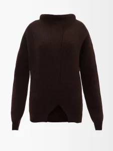THE ROWDassimo draped high-neck ribbed sweater 