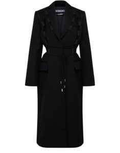 JACQUEMUSLace-up virgin wool coat