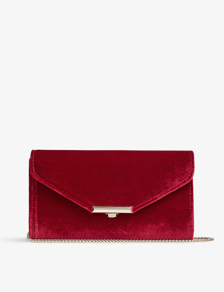 LK BENNETTLucy flap-detail chain-strap velvet clutch £159.00