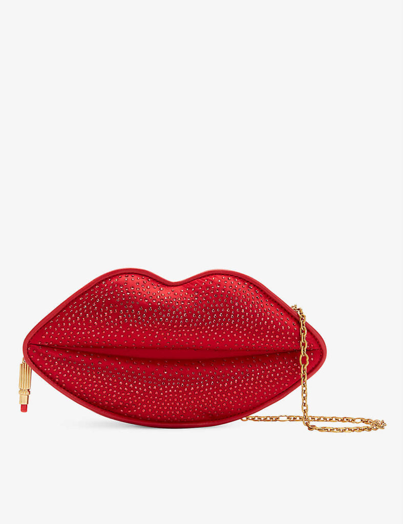 LULU GUINNESS Lips recycled polyester-blend clutch bag £495.00