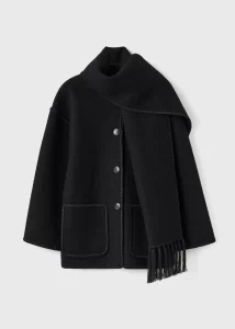 TOTEMEEmbroidered scarf-neck wool-blend jacket