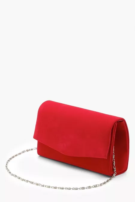 STRUCTURED SUEDETTE CLUTCH BAG & CHAIN Is £9.00, was £15.00 40% OFF