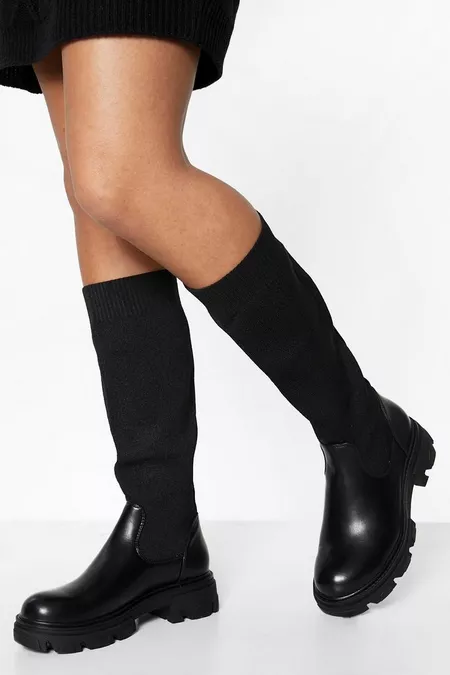 KNITTED UPPER KNEE HIGH BOOTSIs £30.00, was £45.00 33% OFF