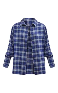 Pretty Little Thing 
Navy Oversized Flannel Check Shirt 
Was £28.00 Now £11.50
