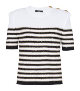 Balmain
Embroidered striped-knit top
£1,150
