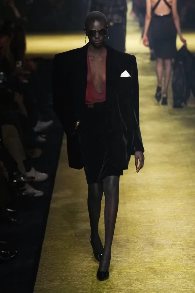 Saint Laurent's AW'23 Collection Turned Workwear Into A Timeless Broad Shoulder Trend