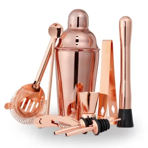 Belfry Kitchen
10 Pcs Rose Gold Stainless Steel Cocktail Making Kit Recipe Book - Copper Mixology Gift (Set of 10)
£25.02
