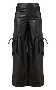 Pretty Little Thing 
Black Faux Leather Straight Leg Cargo Trousers
Was £38.00 Now £22.50 (41% OFF)
