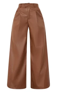 Pretty Little Thing 
Cbodolate Brown Faux Leather Tailored Extreme Wide Leg Trousers
Was £32.00 Now £18.00 (44% OFF)
