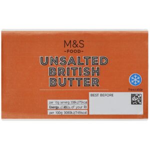 M&S
British Unsalted Butter 250g
£2.00
