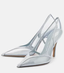 The Attico 
Venus Chrome PVC and suede pumps 
£960.00